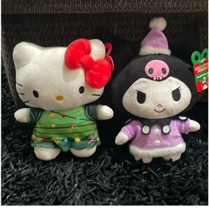 Hello Kitty and Kuromi Christmas Holiday Plush